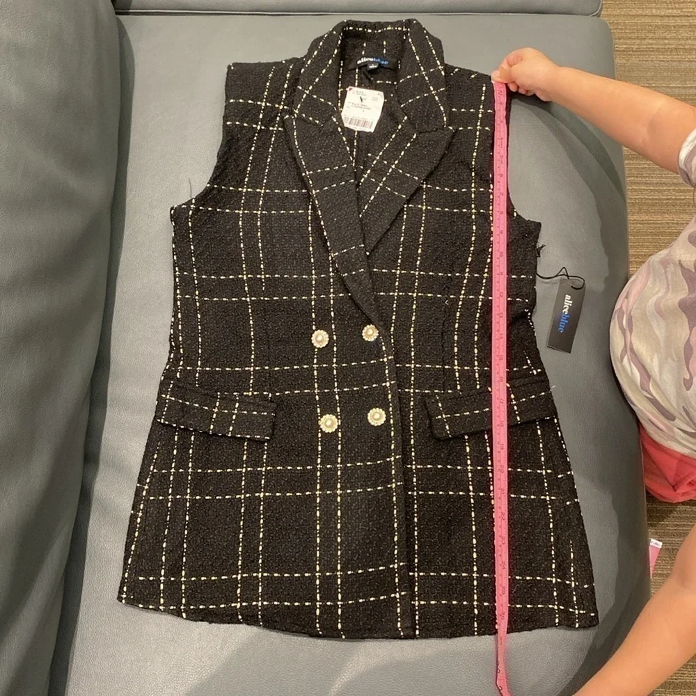 Alice blue tweed vest with sparkly buttons. NWT​​​​​​​​​​​​​​​​​​​​​​​​​​​​​ - Picture 10 of 12